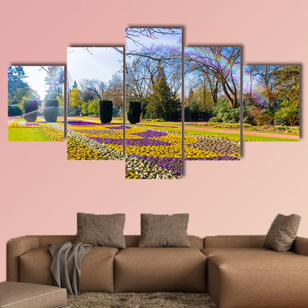 Spring garden scenery multi panel canvas wall art