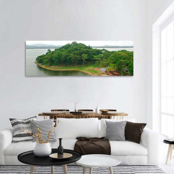 Bang Phra reservoir from Sriracha Chonburi Thailand panoramic canvas wall art