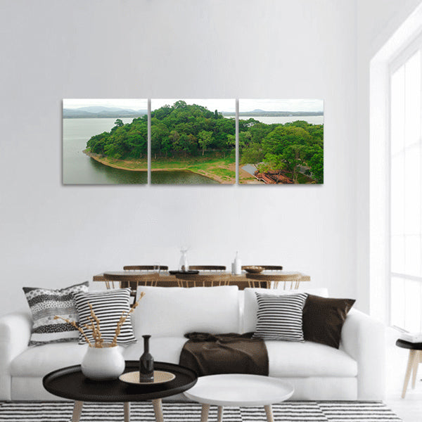 Bang Phra reservoir from Sriracha Chonburi Thailand panoramic canvas wall art
