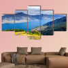 Lake Wakatipu and Queenstown aerial view, New Zealand multi panel canvas wall art