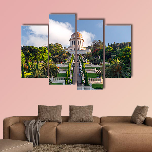 Haifa, Israel, Bahai Gardens, a holy temple  multi panel canvas wall art
