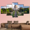 Haifa, Israel, Bahai Gardens, a holy temple  multi panel canvas wall art