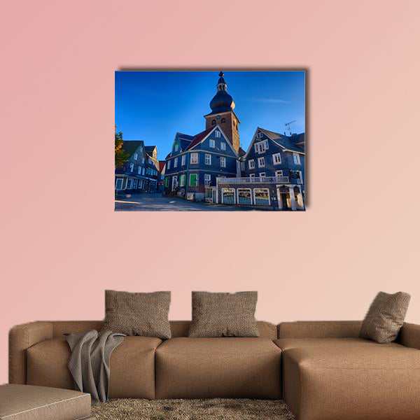 Historical market place in Lennep multi panel canvas wall art