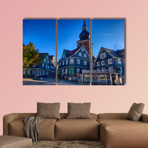 Historical market place in Lennep multi panel canvas wall art