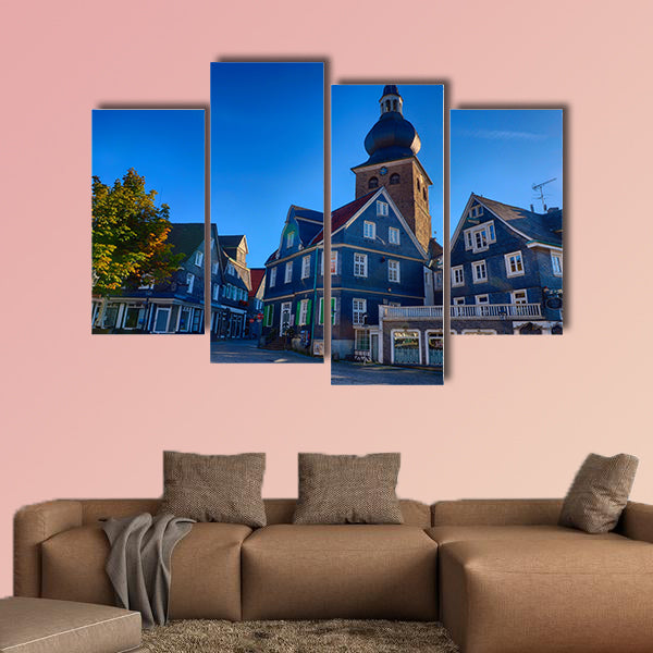 Historical market place in Lennep multi panel canvas wall art