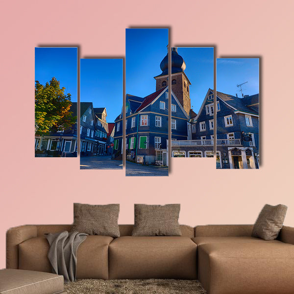 Historical market place in Lennep multi panel canvas wall art