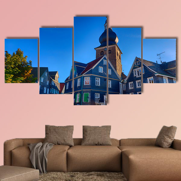 Historical market place in Lennep multi panel canvas wall art