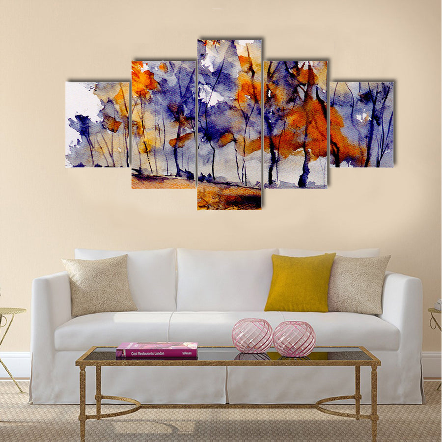 Very nice original Watercolor painting on paper Multi Panel Canvas Wall Art