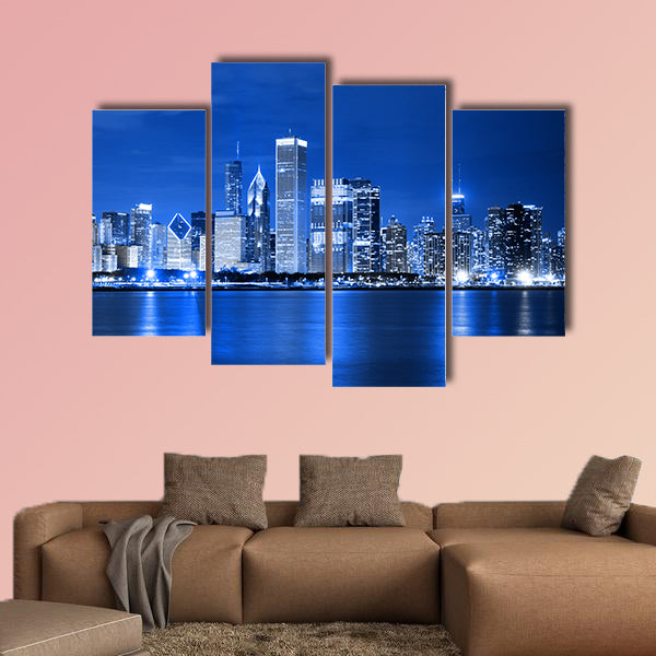 Clouds at financial district multi panel canvas wall art