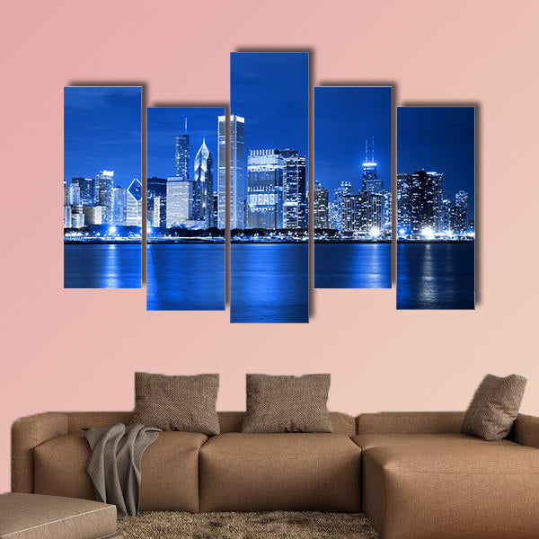 Clouds at financial district multi panel canvas wall art