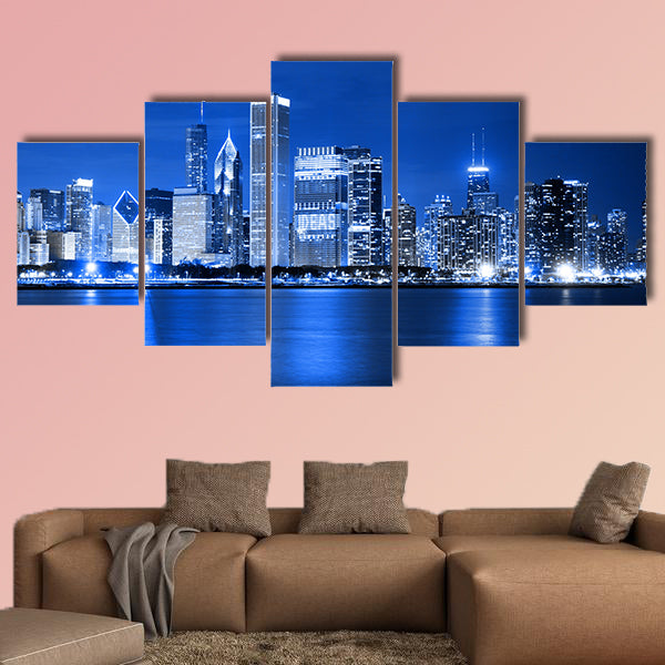 Clouds at financial district multi panel canvas wall art