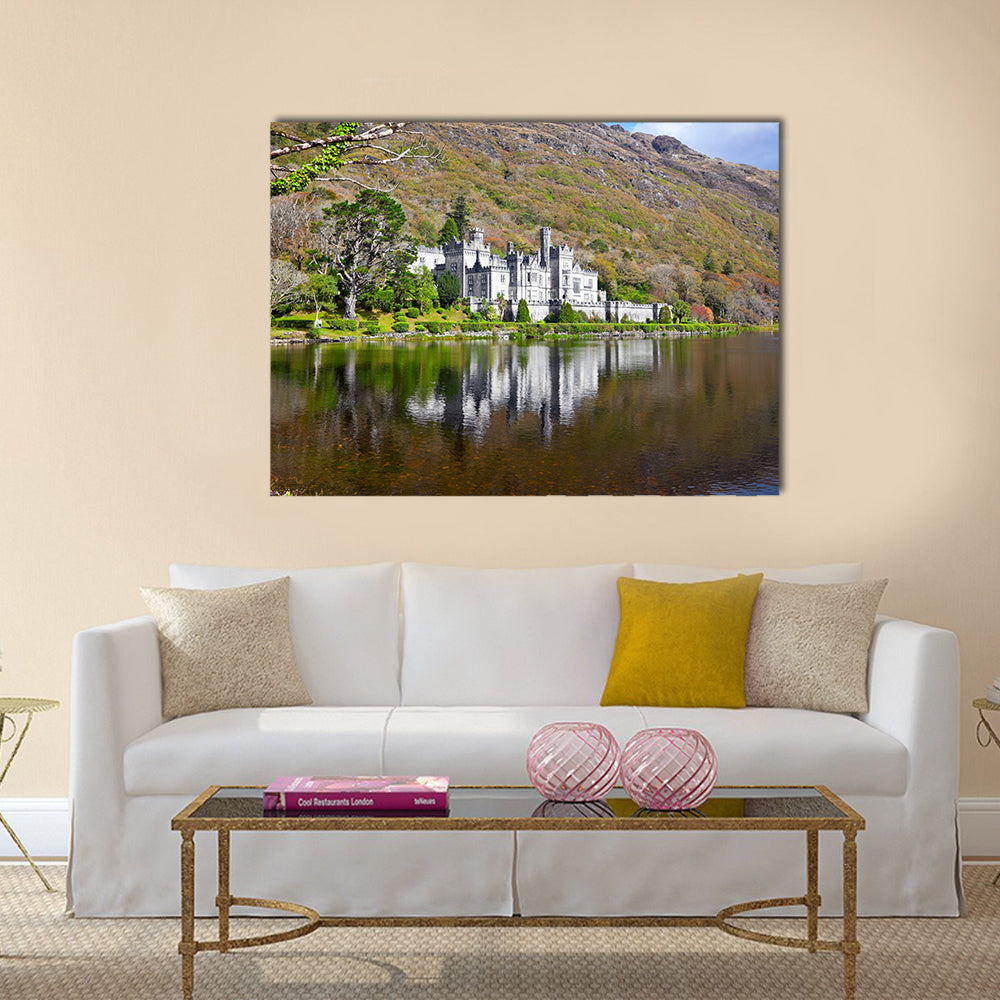 Kylemore Abbey and Castle, Druchruach Mountain, West of Ireland, Connemara Multi Panel Canvas Wall Art