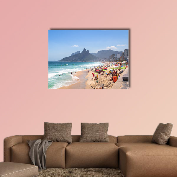 Ipanema Beach and Two Brothers, Rio de Janeiro, Brazil multi panel canvas wall art