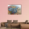 Globe Asia multi panel canvas wall art