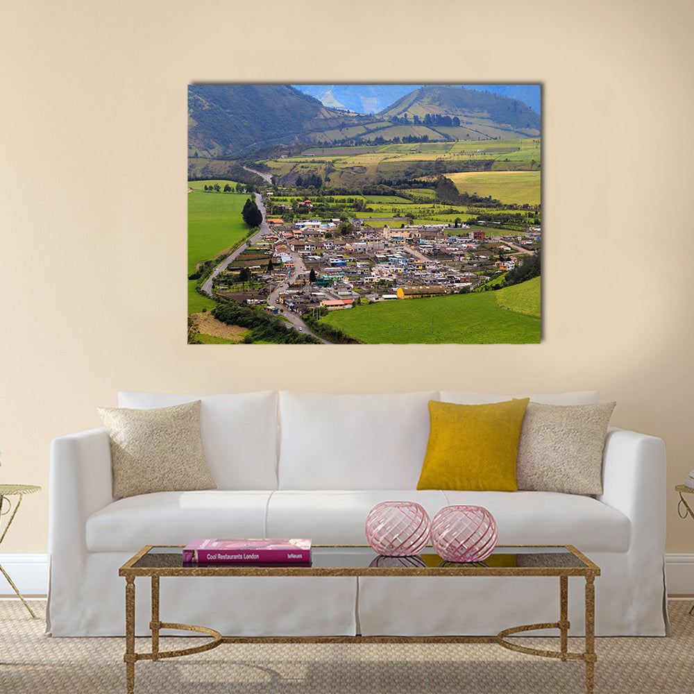 High point of view of the city of Lloa, small town near capital of Quito, Ecuador Multi Panel Canvas Wall Art