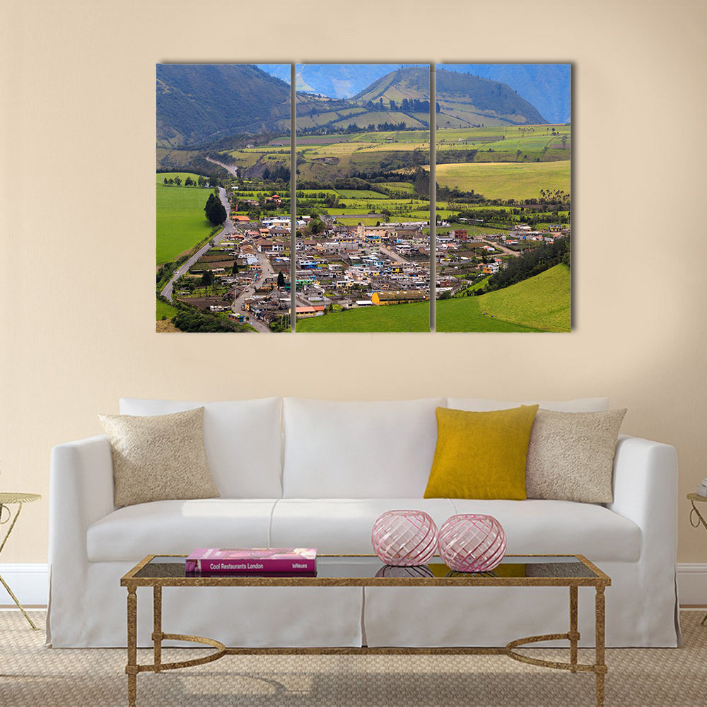 High point of view of the city of Lloa, small town near capital of Quito, Ecuador Multi Panel Canvas Wall Art