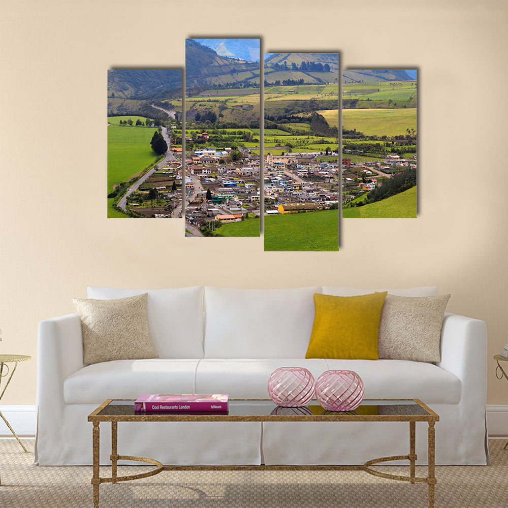 High point of view of the city of Lloa, small town near capital of Quito, Ecuador Multi Panel Canvas Wall Art