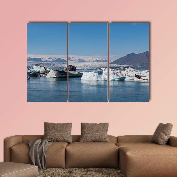 Iceberg in glacier lagoon in south Iceland Multi panel canvas wall art