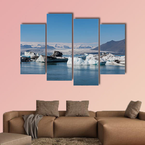 Iceberg in glacier lagoon in south Iceland Multi panel canvas wall art