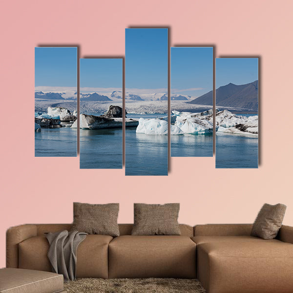 Iceberg in glacier lagoon in south Iceland Multi panel canvas wall art