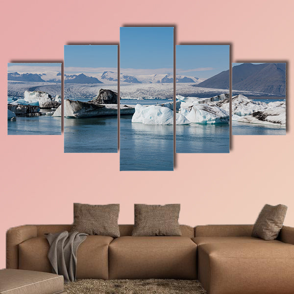 Iceberg in glacier lagoon in south Iceland Multi panel canvas wall art