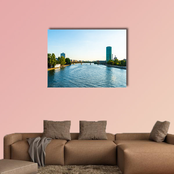 Frankfurt am Main skyline during twilight hour multi panel canvas wall art