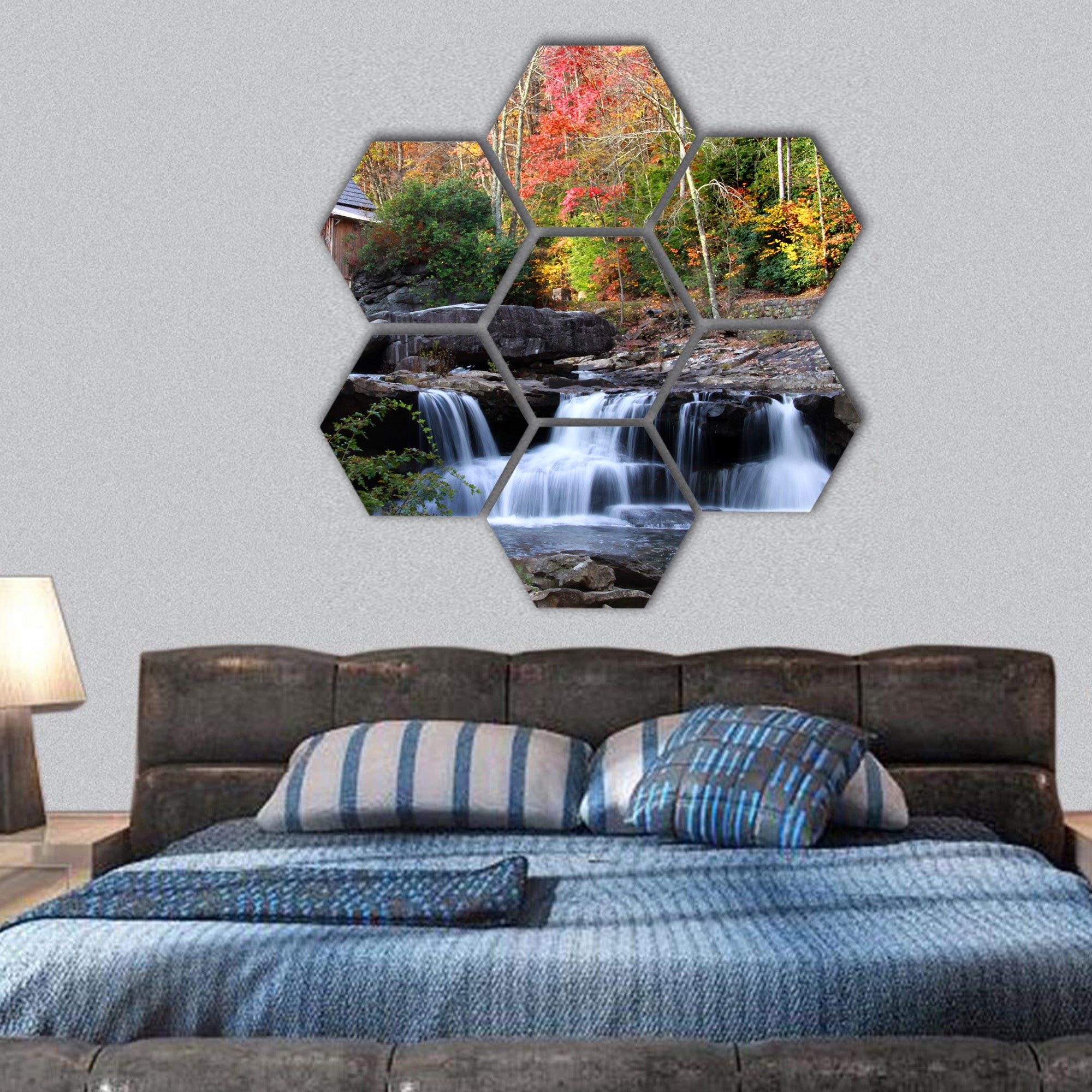 Glade creek grist mil hexagonal canvas wall art