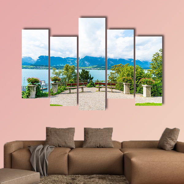 Beautiful little tower of Oberhofen castle in the Thun Lake wall art