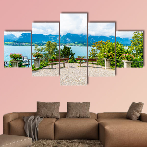 Beautiful little tower of Oberhofen castle in the Thun Lake wall art