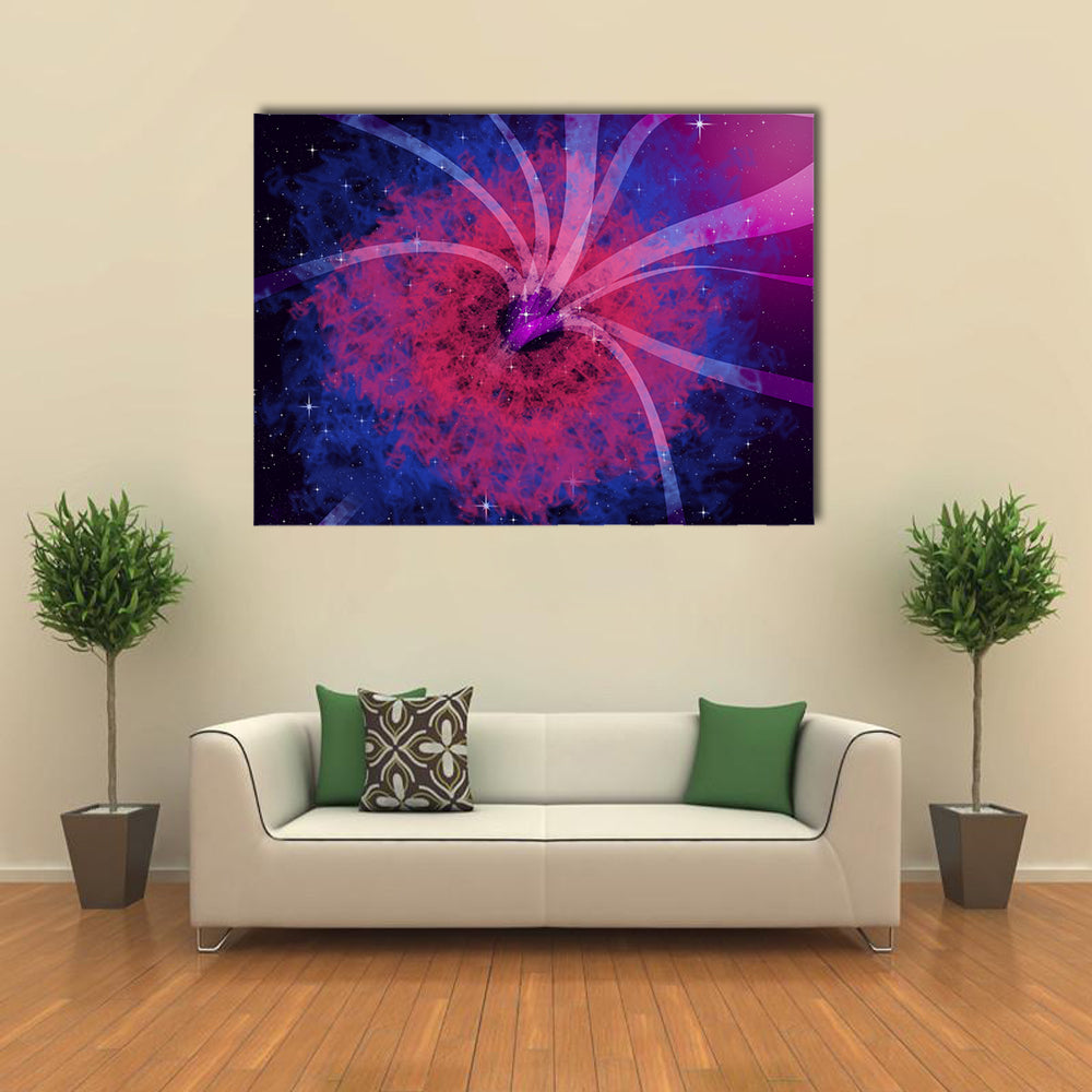 Space Concept of Nebula and Black Hole Suctioning the Light Multi Panel Canvas Wall Art