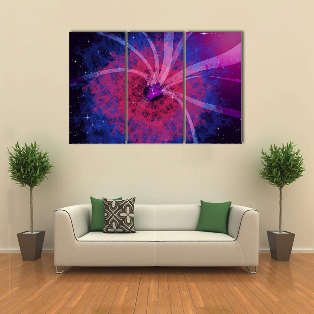 Space Concept of Nebula and Black Hole Suctioning the Light Multi Panel Canvas Wall Art