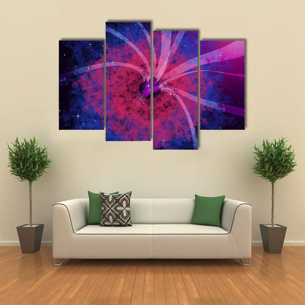 Space Concept of Nebula and Black Hole Suctioning the Light Multi Panel Canvas Wall Art