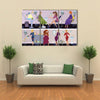 Beauty Salon Workers and Clients in Different Situations Multi Panel Canvas Wall Art