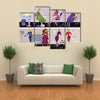 Beauty Salon Workers and Clients in Different Situations Multi Panel Canvas Wall Art