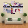 Beauty Salon Workers and Clients in Different Situations Multi Panel Canvas Wall Art