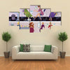 Beauty Salon Workers and Clients in Different Situations Multi Panel Canvas Wall Art