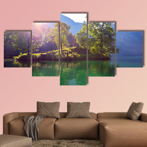 Stunning deep green waters of Konigssee, multi panel canvas wall art