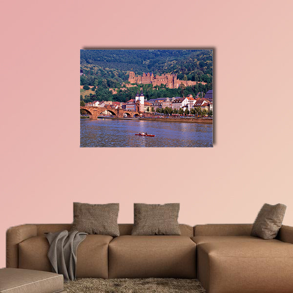  Evening view of Heidelberg Castle multi panel canvas wall art