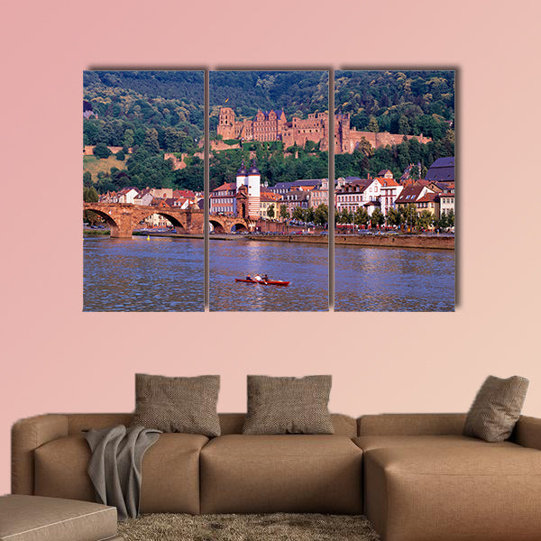  Evening view of Heidelberg Castle multi panel canvas wall art