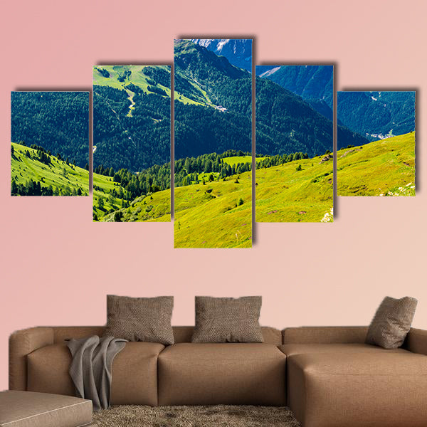 View of beautiful Dolomites Mountain with the snow on the top valley wall art
