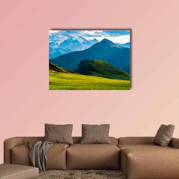 Natural landscape of beautiful mountains with the green hill and the wall art