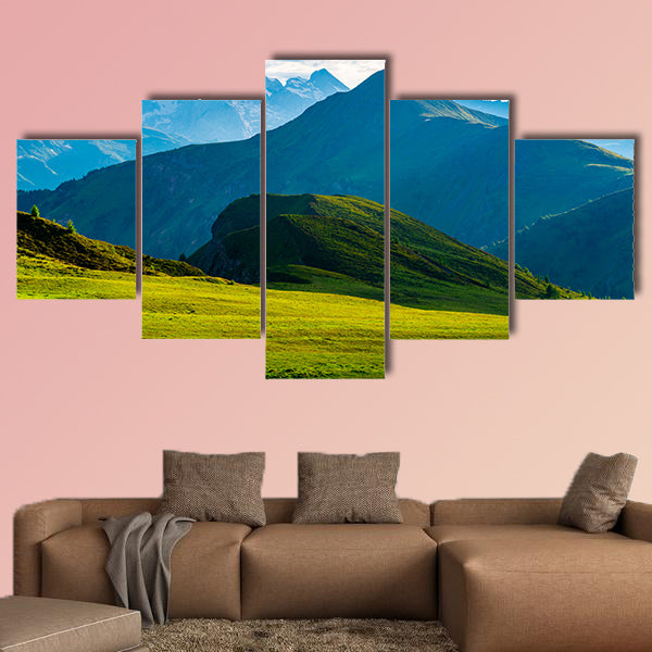 Natural landscape of beautiful mountains with the green hill and the wall art