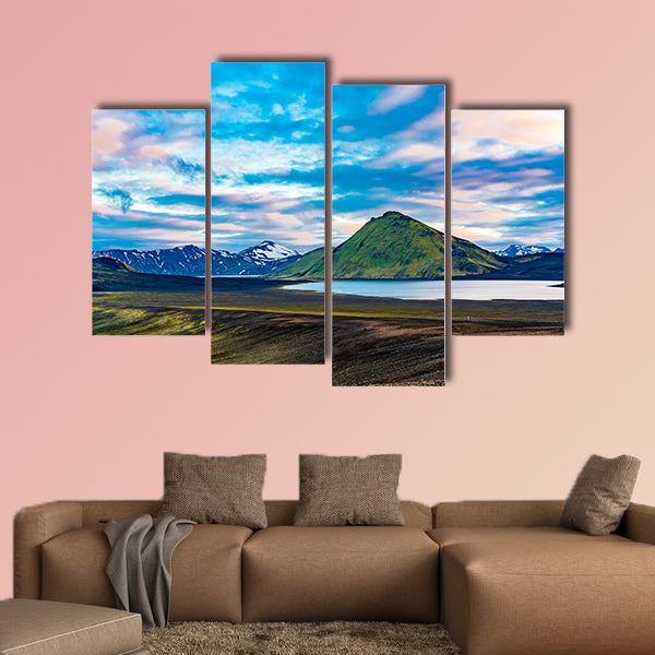 Natural landscape at Blahylur Crater Lake at Highlands of Iceland wall art