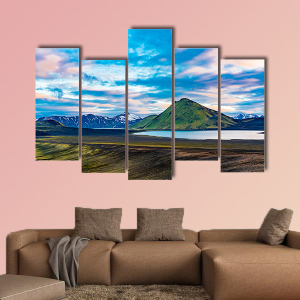 Natural landscape at Blahylur Crater Lake at Highlands of Iceland wall art