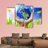 Hand holding earth, saving earth concept, multi panel canvas wall art