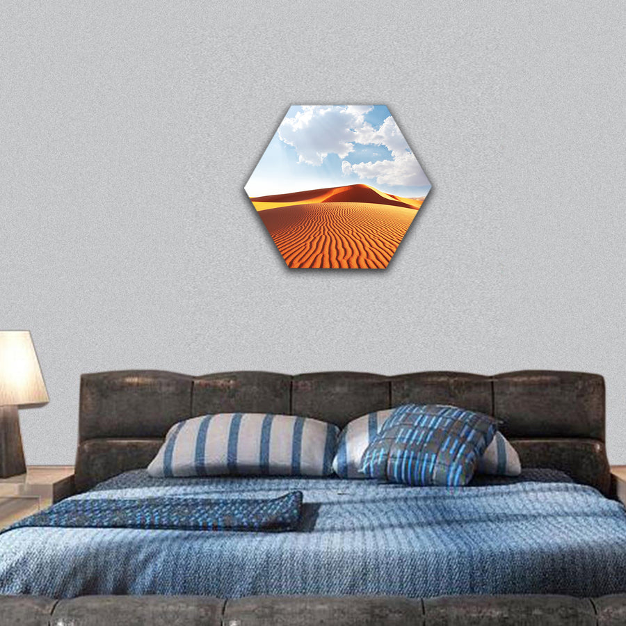 Sahara desert hexagonal canvas wall art