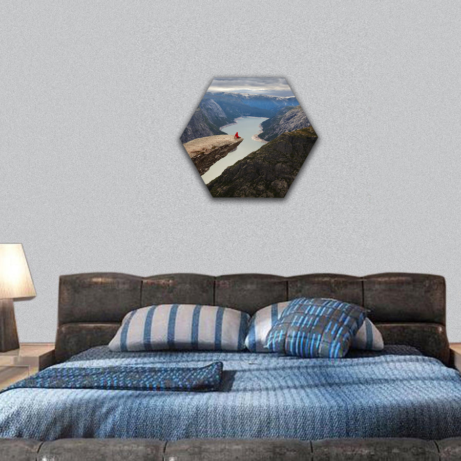 Trolltunga in Norway hexagonal canvas wall art