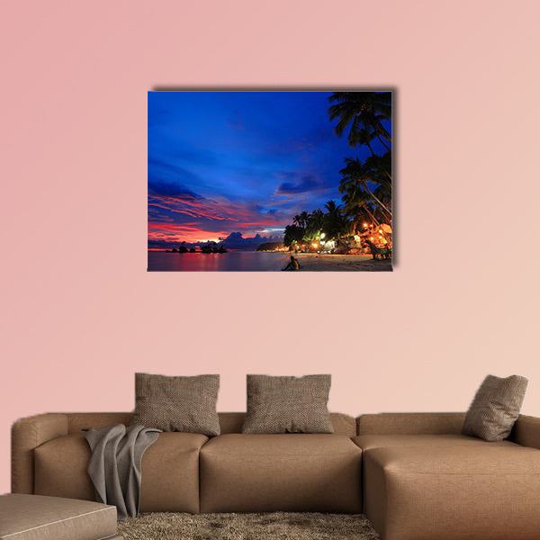 Beautiful Beach night scene multi panel canvas wall art