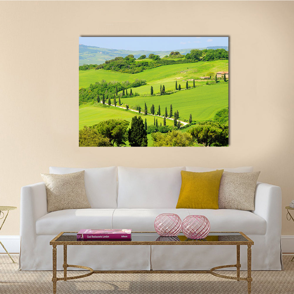 Beautiful view of Tuscany Multi Panel Canvas Wall Art