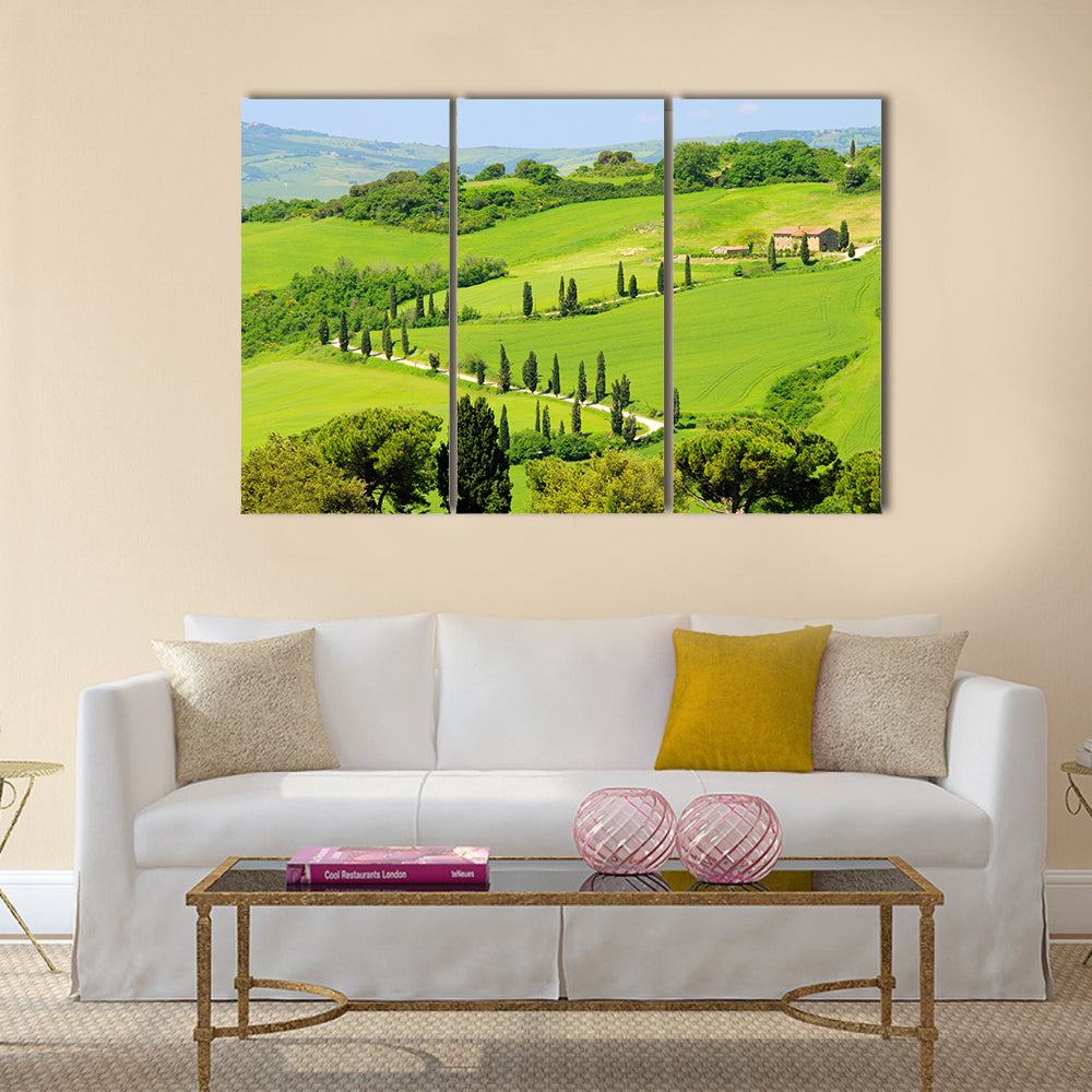 Beautiful view of Tuscany Multi Panel Canvas Wall Art